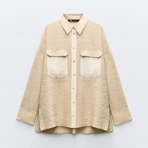 Zara Contrast Pocket Shirt Size Small